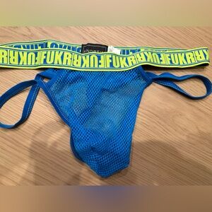 ANDREW CHRISTIAN - FUKR style Blue mesh thong (XL)